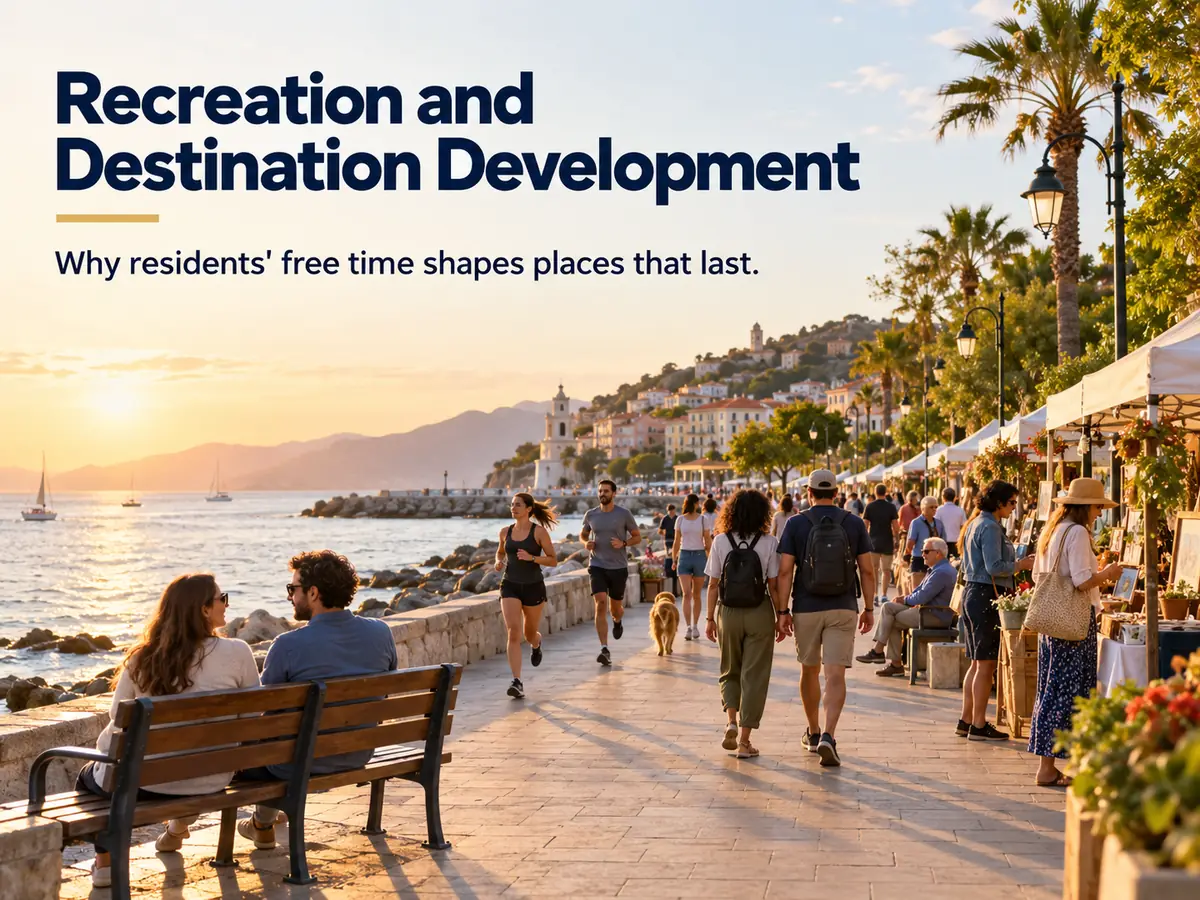 Typographic cover with the title Recreation Is the Missing Half of Destination Development